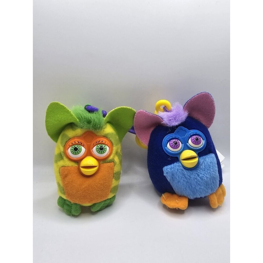 Furby Keychain Backpack Clips- Mcdonalds Happy Meal- Vintage- Lot Of 2